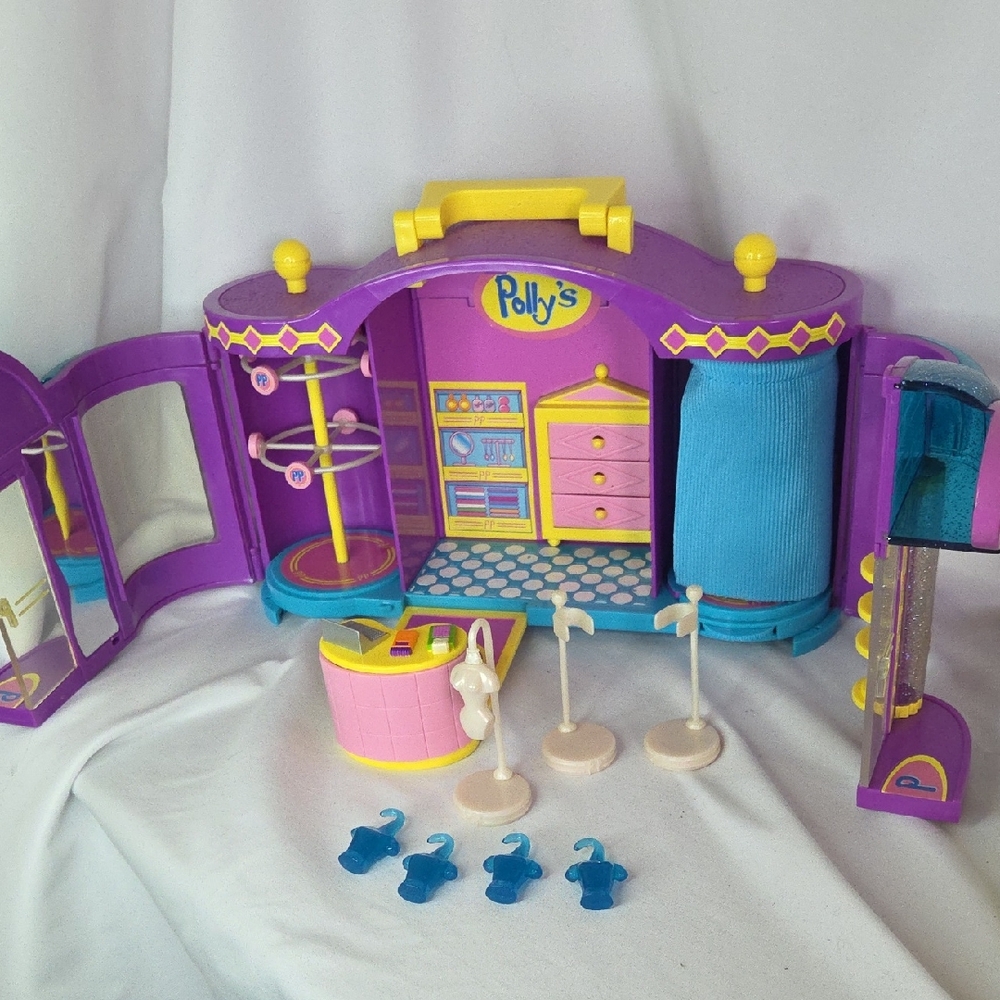 Polly Pocket Mall Play Set Vintage 1990s Hangers Doll Stands For Taller Polly